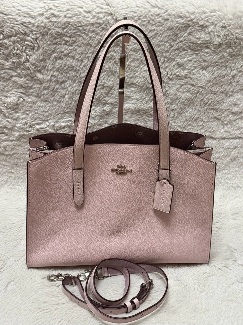Coach Blush Charlie Carryall Tote with silver Hardware